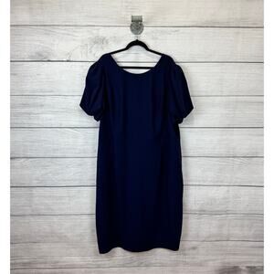 Asos Plus Size Navy Puff Sleeve Modest Simple Dress Size 22